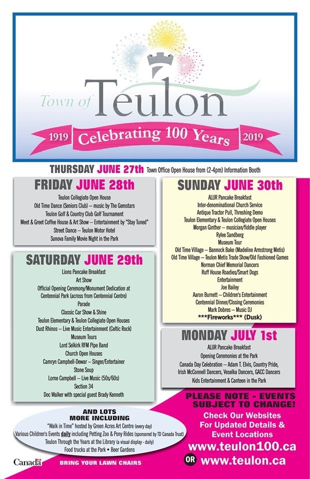 Town of Teulon-Celebrating 100 Years